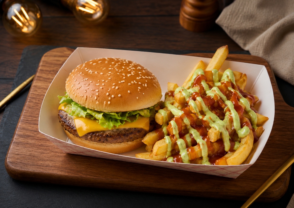 Sra. Hamburguesa con papas